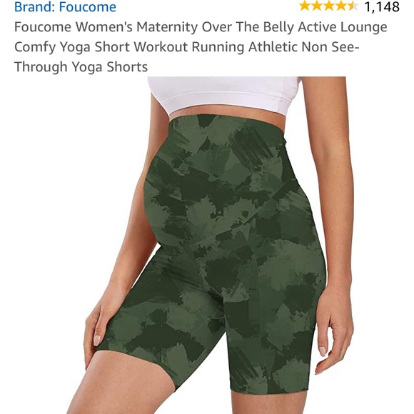 green camo biker shorts